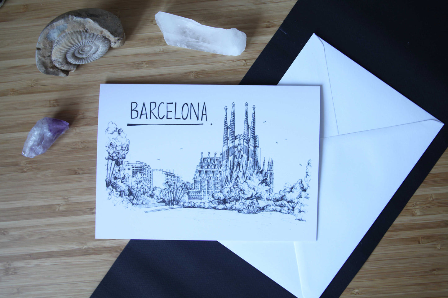 Barcelona Skyline Greetings Card