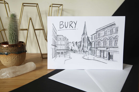 Bury Skyline Greetings Card