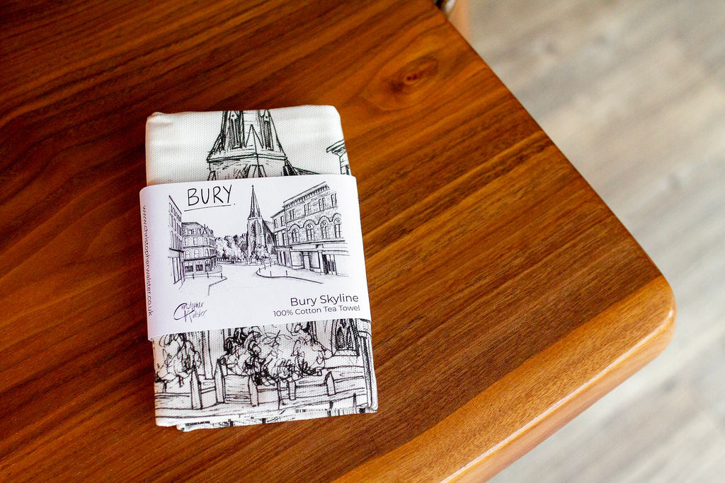 Bury Skyline Tea Towel