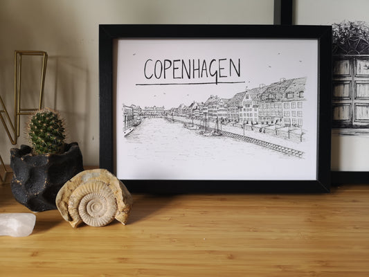 Copenhagen Skyline Art Print