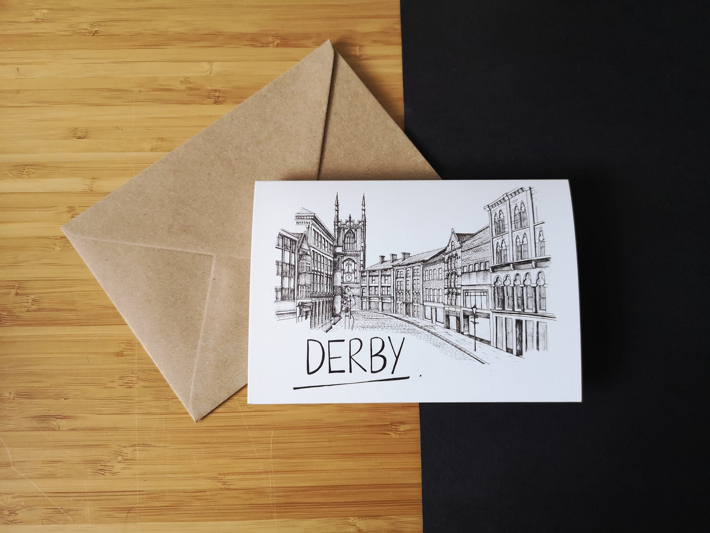 Derby Skyline Greetings Card