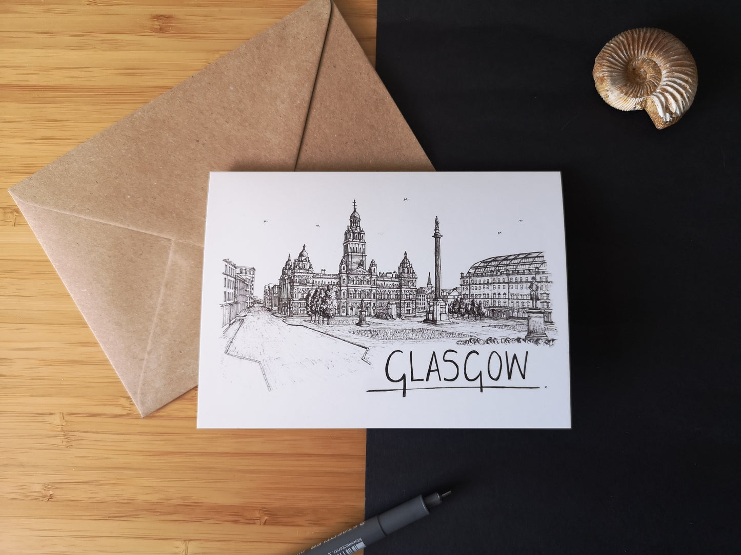 Glasgow Skyline Greetings Card