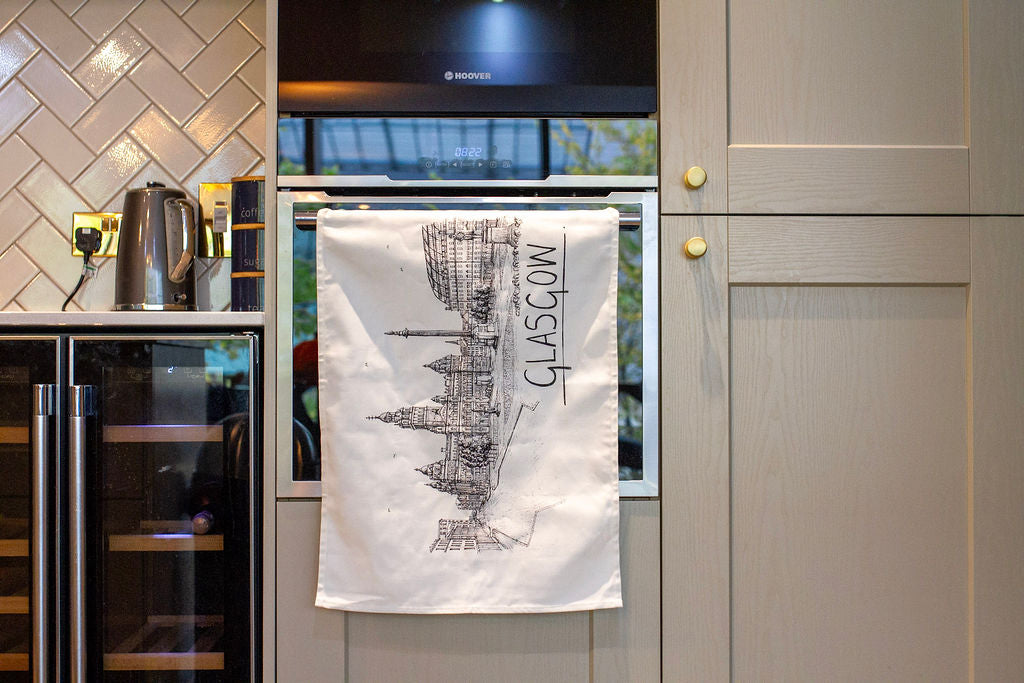 Glasgow Skyline Tea Towel