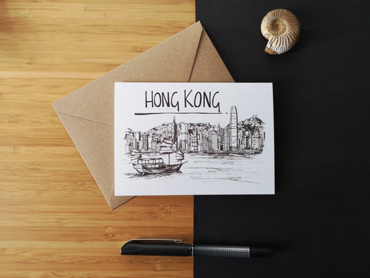 Hong Kong Skyline Greetings Card