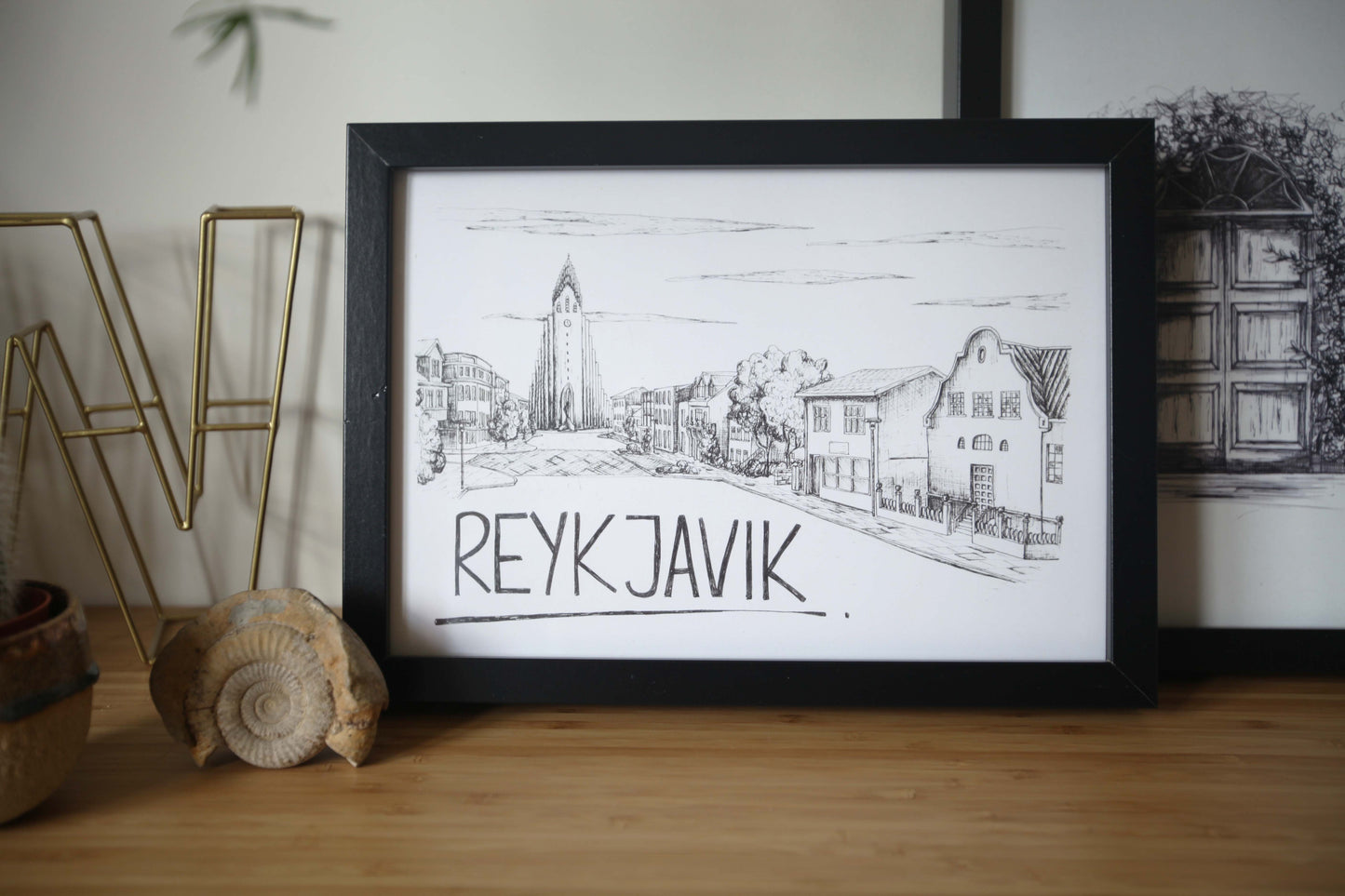 Reykjavik Skyline Art Print