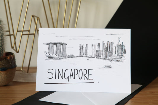 Singapore Skyline Greetings Card