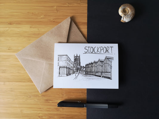 Stockport Skyline Greetings Card